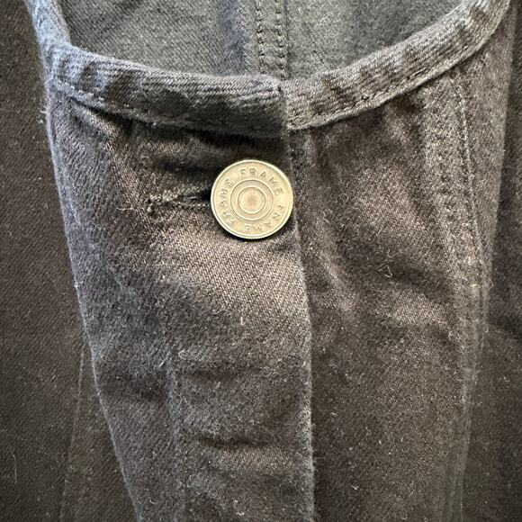 FRAME Black Denim Asymmetric Button Vest Top Sleeveless Sz 10 - Picture 4 of 10